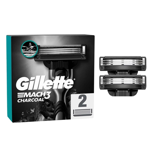 Gillette Mach3 Kömür Yedek Tıraş Bıçağı 2'li ürün görseli