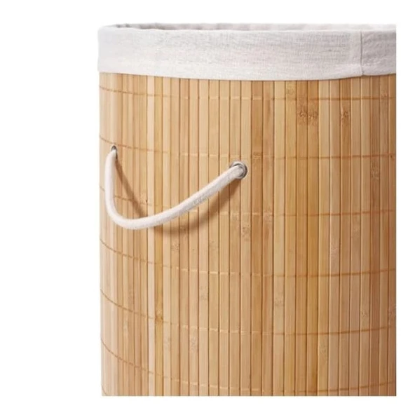 MDB DecoHandy Yuvarlak Bambu Kirli Sepeti - Resim 2