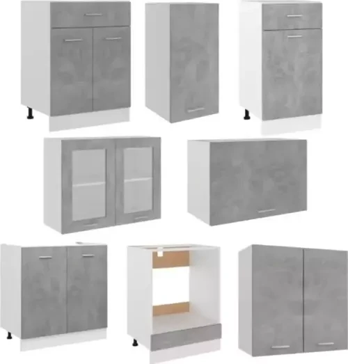 Tdesigno Tuana Mutfak 210 Cm Tezgah Dahil - Beton Görünümlü Kapak - 3