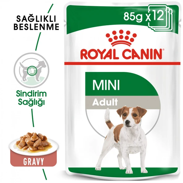 Royal Canin Mini Adult Gravy Küçük Irk Yetişkin Pouch Köpek Konserve Yaş Maması 85 Gr - 1