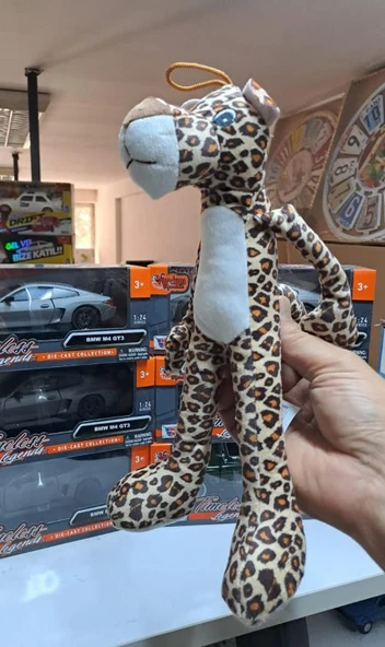 30 cm Asılabilir Elleri Vantuzlu Oyuncak Peluş Leopar - 1