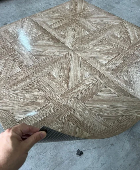 60cmx60cm Versay Model Desenli Pvc-Lvt Yapışkanlı Yer Kaplama Paneli Kauçuklu Floor Banyo WC S711P - Resim 6