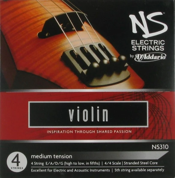 ELEKTRO VIOLIN TEL SETİ, NS, 4 TEL, SCALE 4/4, MED ürün görseli