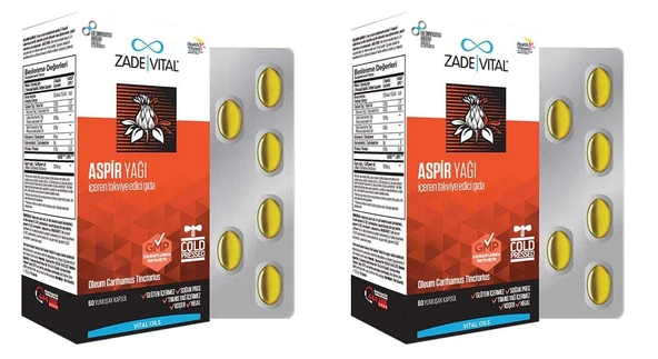 Zade Vital Aspir Yağı 60 Yumuşak Kapsül Blister 2 Adet