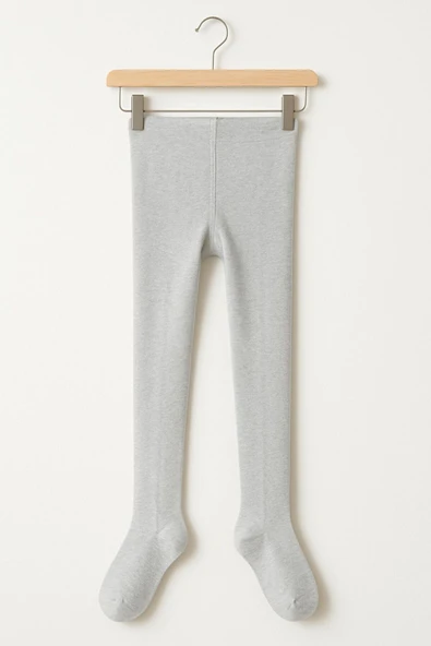 Kız Çocuk Gri Pamuk Külotlu Çorap – Esnek ve Şık ürün görseli