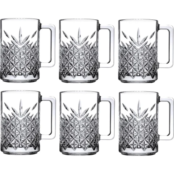 MDB 6'lı Kulplu Kristal Meşrubat Bardağı - Resim 2