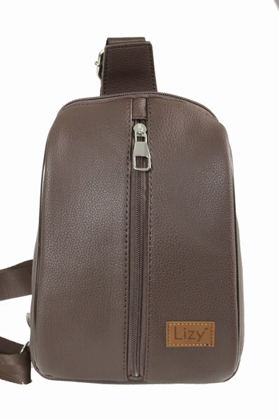 Lizy 1061 Suni Deri Unisex Body Bag, Omuz Çantası - 2