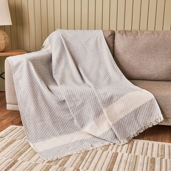 Soft Wilma Koltuk Örtüsü - Gri - 130x170 cm ürün görseli 1