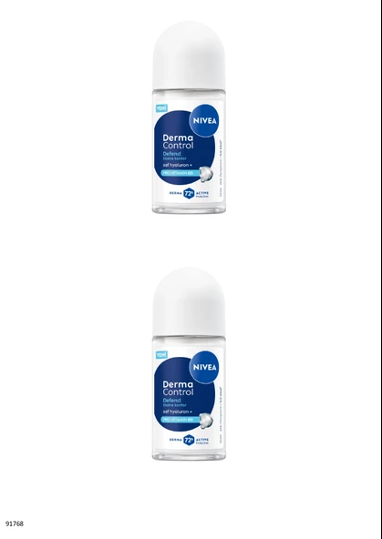 91768 NIVEA Derma Control Defend Roll-On 2 ADET ürün görseli