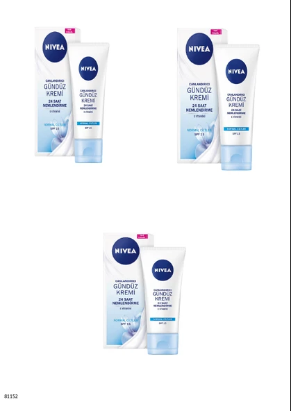 81152 NIVEA ESSENTIALS CANLANDIRICI NORMAL CİLTLER GÜNDÜZ KREMİ  3 ADET ürün görseli 1