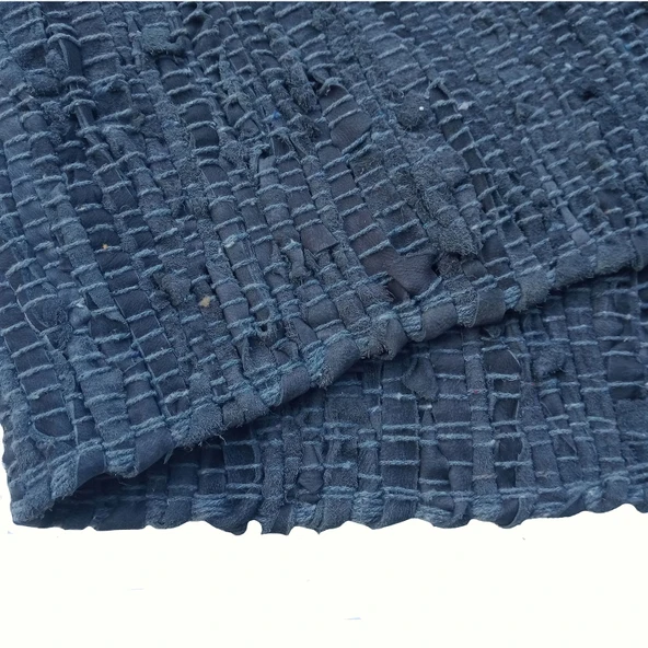 Home 1718225C Deri Kilim - Lacivert / Gri - 75x150 cm - Resim 2