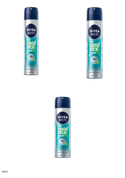 83215 NIVEA MEN COOL KICK FRESH SPREY  3 ADET ürün görseli