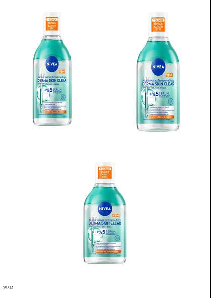 98722 Derma Skin Clear Micellar Makyaj Temizleme Suyu  3 ADET