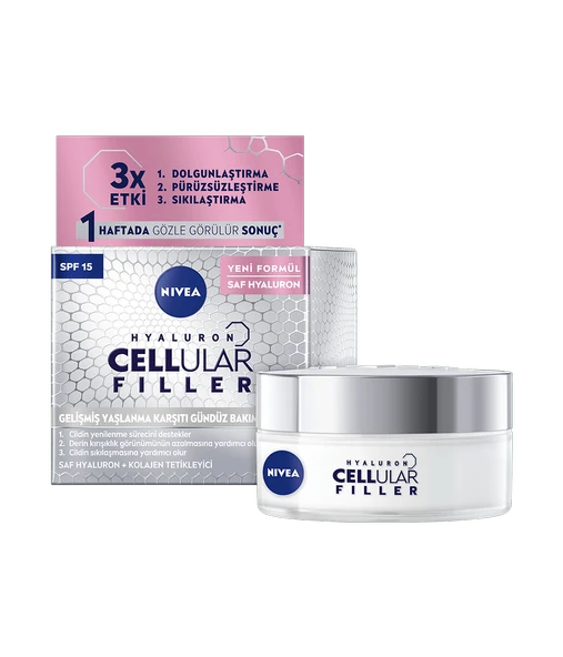 82384 NIVEA CELLULAR FILLER SIKILAŞTIRICI GÜNDÜZ KREMİ SPF15  3 ADET - Resim 2