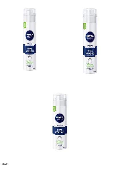 81720 NIVEA MEN HASSAS TIRAŞ KÖPÜĞÜ  3 ADET ürün görseli 1