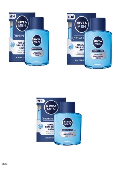 81362 NIVEA MEN PROTECT  CARE FERAHLATICI TIRAŞ SONRASI LOSYON  3 ADET ürün görseli 1