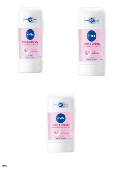 84155 NIVEA PEARL  BEAUTY STICK  3 ADET ürün görseli