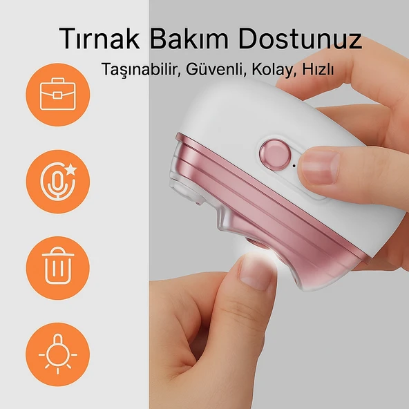 4’ü 1 Arada Elektrikli Tırnak Bakım Cihazı  LED Işıklı, Çift Hızlı, UV Kurutmalı - 3