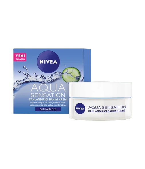 84702 NIVEA AQUA SENSATION CANLANDIRICI BAKIM KREMİ  3 ADET - Resim 2