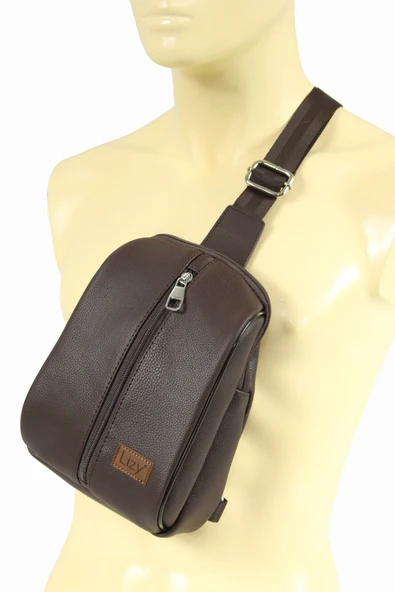 Lizy 1061 Suni Deri Unisex Body Bag, Omuz Çantası - 3