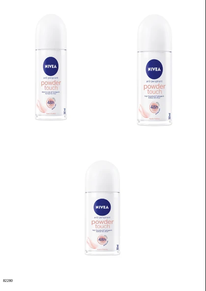 82280 NIVEA POWDER TOUCH ROLL-ON  3 ADET ürün görseli