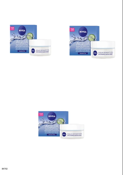 84702 NIVEA AQUA SENSATION CANLANDIRICI BAKIM KREMİ  3 ADET ürün görseli 1