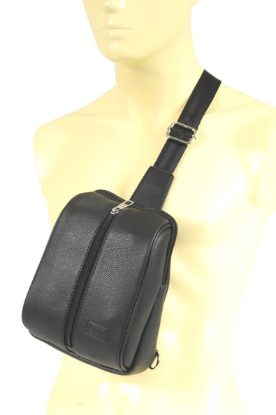 Lizy 1061 Suni Deri Unisex Body Bag, Omuz Çantası - 7