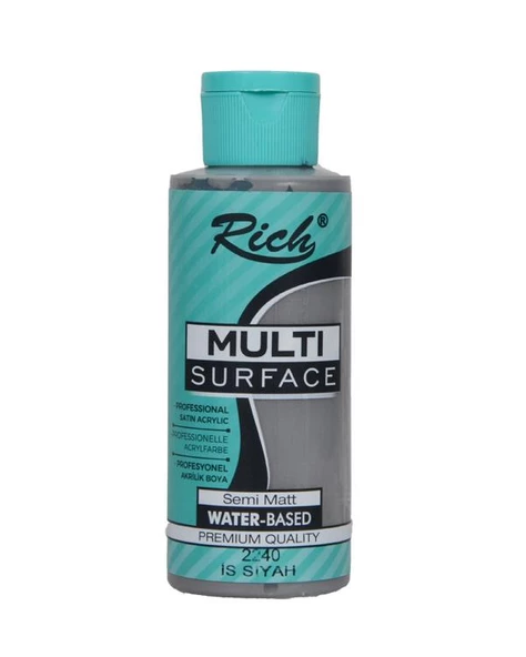 Rich Multi Surface Akrilik Boya İs Siyah 120cc ürün görseli