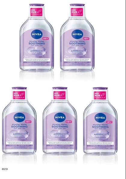 NIVEA YATIŞTIRICI MICELLAR MAKYAJ TEMİZLEME SUYU  5 ADET
