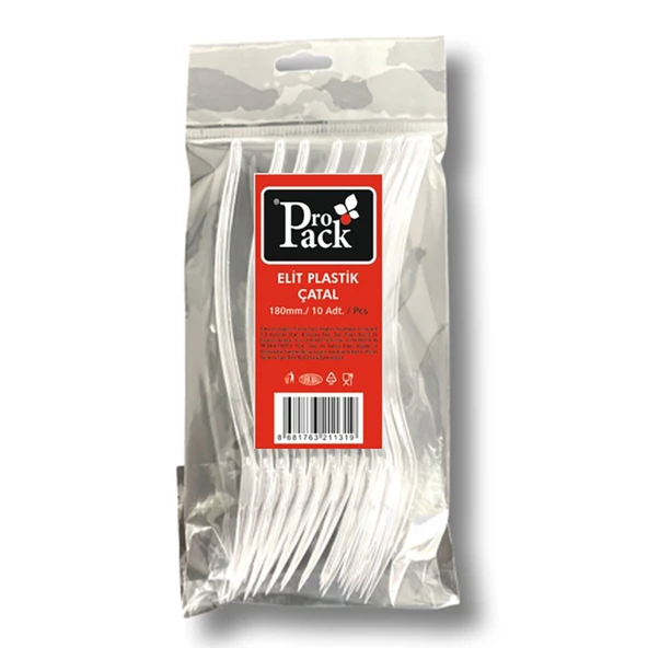 Propack Elit Kristal Şeffaf Çatal 10'lu ürün görseli