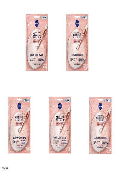 86434 NIVEA Cellular Filler Şekillendirici Serin Kağıt Maske  5 ADET