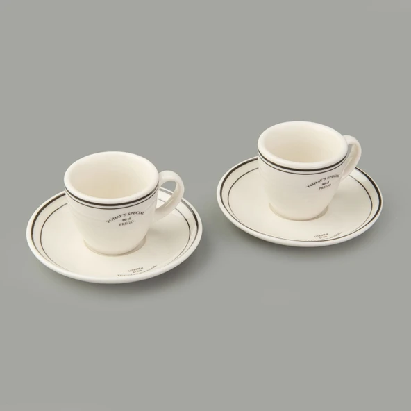 Kitchen Luna 2'li Espresso Fincanı - Krem / Siyah ürün görseli