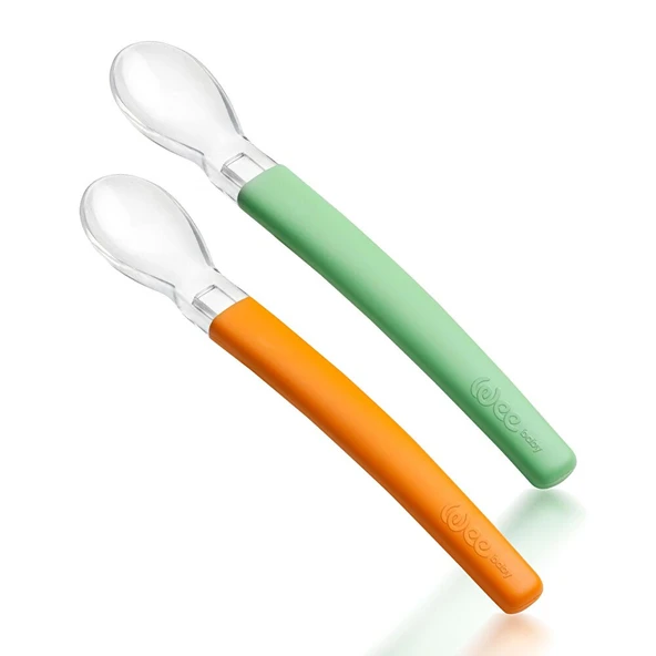 122 Wee Baby Mama Kaşığı 2 li Yeşil-Turuncu 1 Adet ürün görseli 1