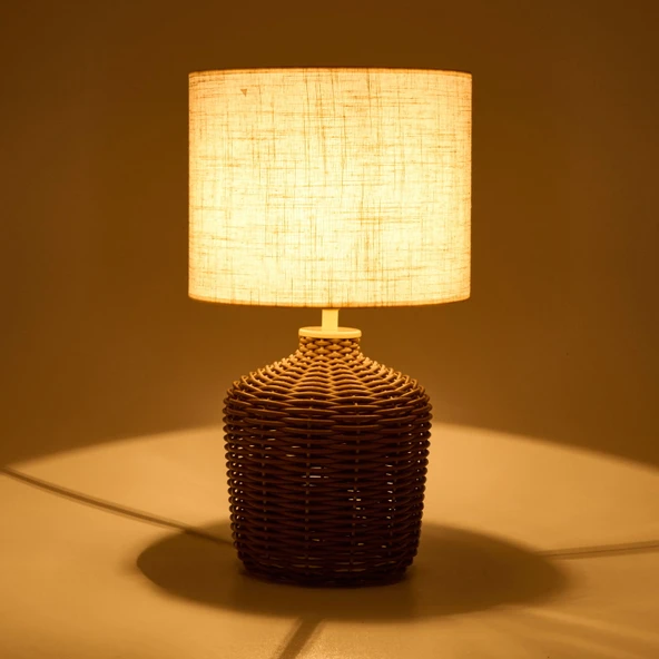 Lighting Green Culture Rattan Abajur - Natürel / Krem - Resim 2