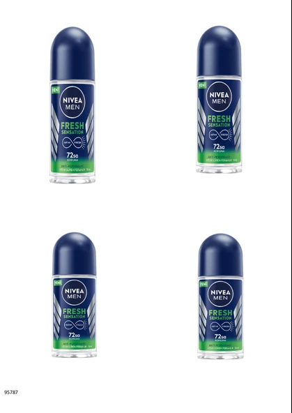 95787 NIVEA MEN Fresh Sensation Roll-On  4 ADET ürün görseli