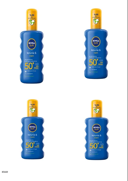 85669 NIVEA SUN Koruma  Nem Güneş Spreyi GKF 50+  4 ADET ürün görseli