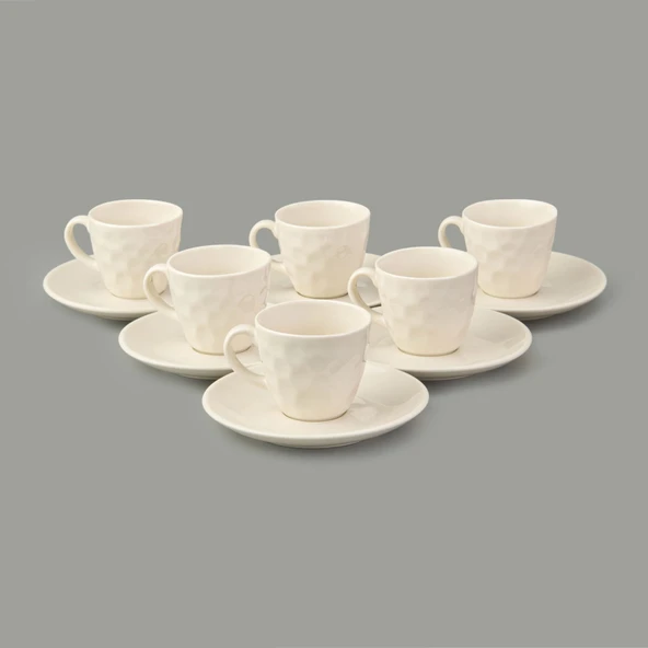Kitchen Hammer 6'lı Kahve Fincan Takımı - Krem - 90 ml ürün görseli