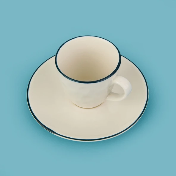 Kitchen Hammer 2'li Fincan Takımı - Krem / Mavi - 90 ml - Resim 3