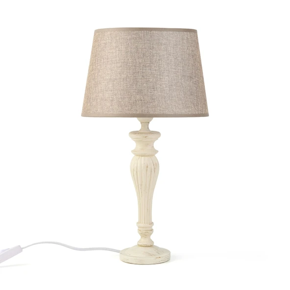 Lighting French Cottage Abajur - Eskitme Krem Ayak / Kahverengi ürün görseli 1