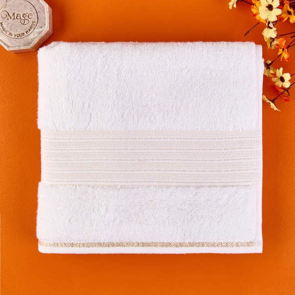 Soft Golden Star Blank Yüz Havlusu - Ekru - 50x90 cm ürün görseli