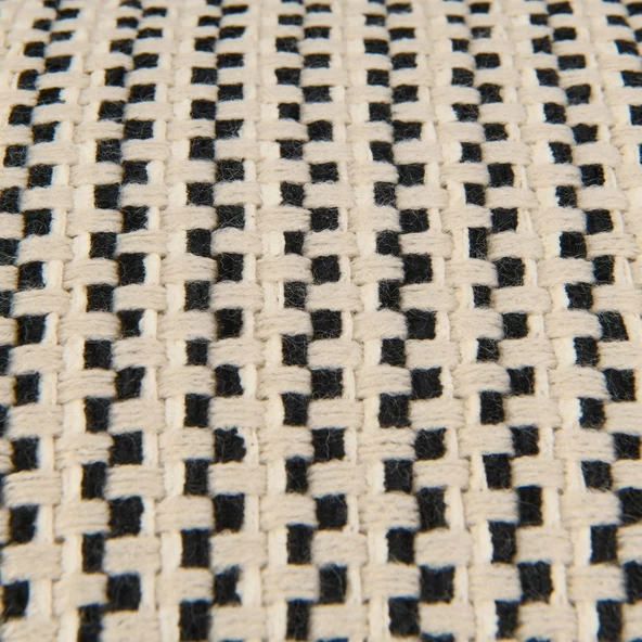 Soft Shiny Kırlent - Bej / Siyah - 30x50 cm - Resim 2