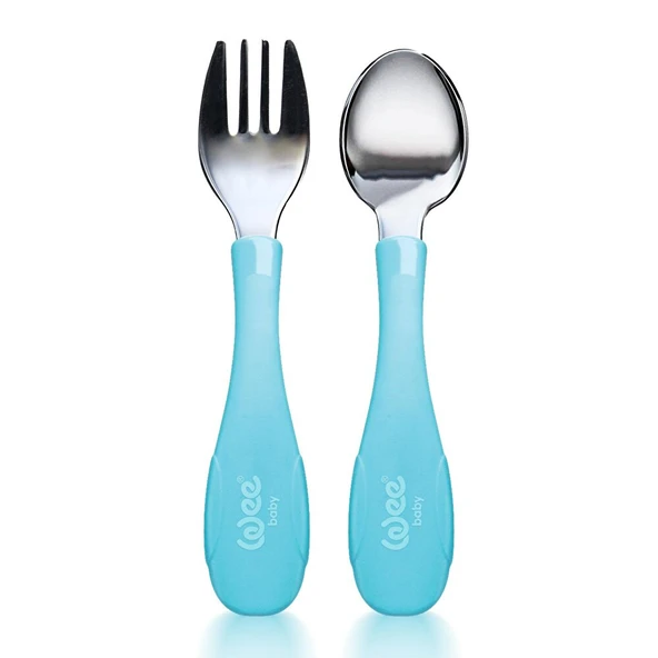 Paslanmz Çelik Çatal Kaşık Seti Mavi 1 Adet ürün görseli 1