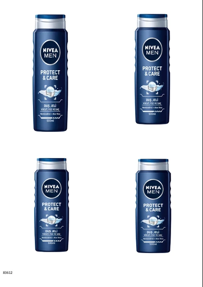 83612 NIVEA MEN PROTECTCARE DUŞ JELİ  4 ADET - 1
