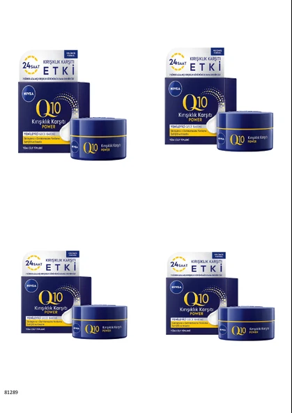 81289 NIVEA Q10 POWER KIRIŞIK KARŞITI GECE KREMİ 4 ADET