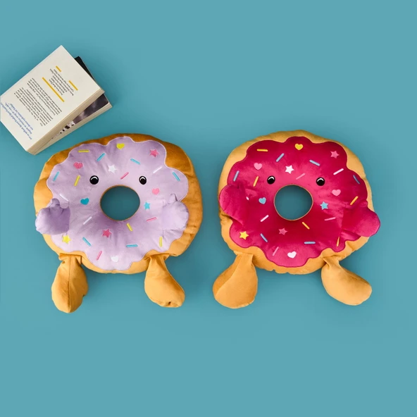 Soft Tatlı Donut Figürlü Yastık - Asorti - Resim 3