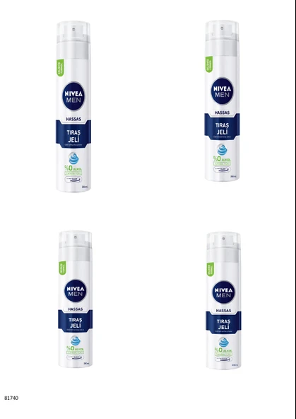 81740 NIVEA MEN HASSAS TIRAŞ JELİ  4 ADET ürün görseli