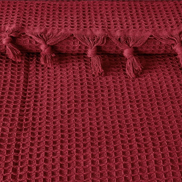 Soft Alora Tek Kişilik Yatak Örtüsü - Kırmızı - 160x230 cm - Resim 2