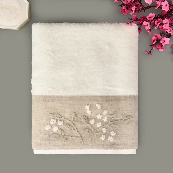 Elanor Yüz Havlusu - Ekru - 50x90 cm ürün görseli