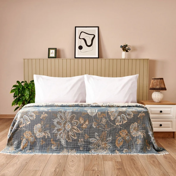 Soft Mavera Çift Kişilik Yatak Örtüsü - Mavi - 230x240 cm ürün görseli