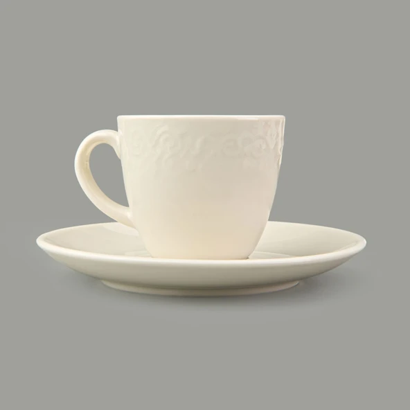 Kitchen Arnea 6'lı Kahve Fincan Takımı - Krem - 90 ml - Resim 3